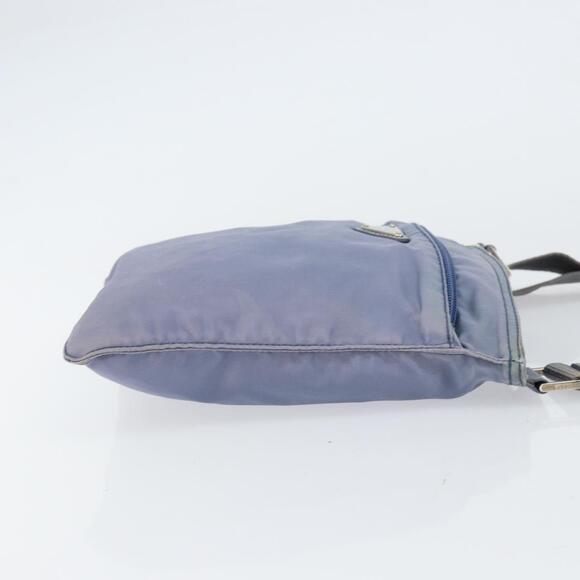 PRADA Shoulder Bag Nylon Light Blue Silver Auth ar13778